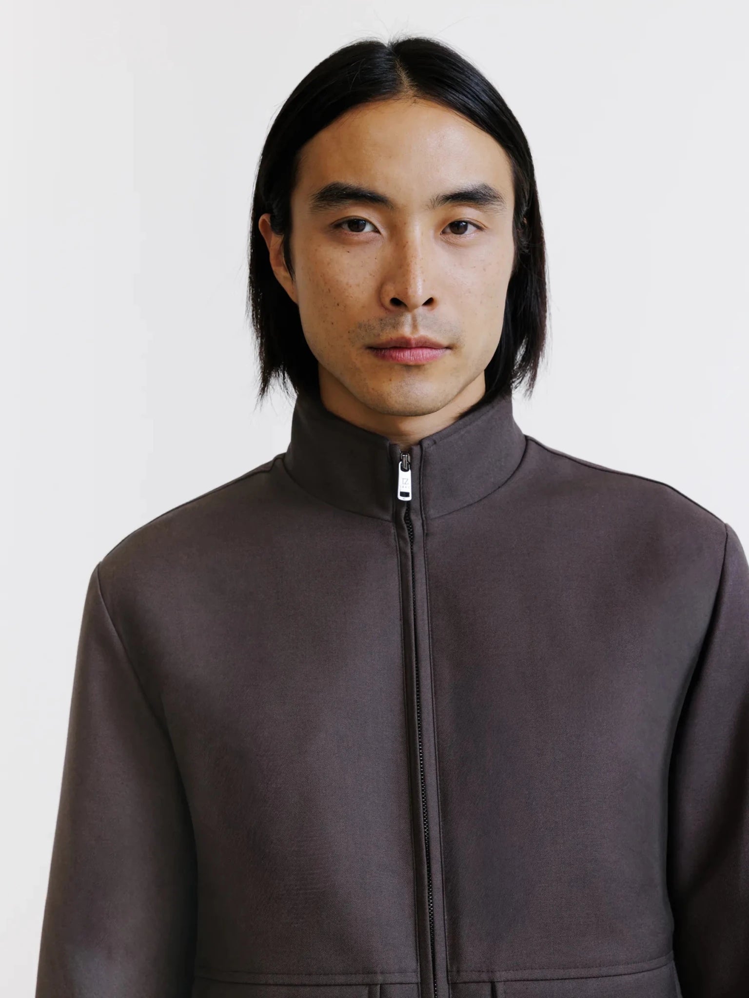 Blouson col montant marron - IZAC