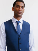 City vest in blue wool