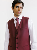 City vest in plum-colored wool