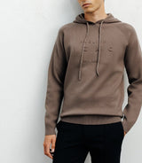 Shawl-knit hoodie