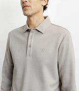 Polo boutonné en maille beige