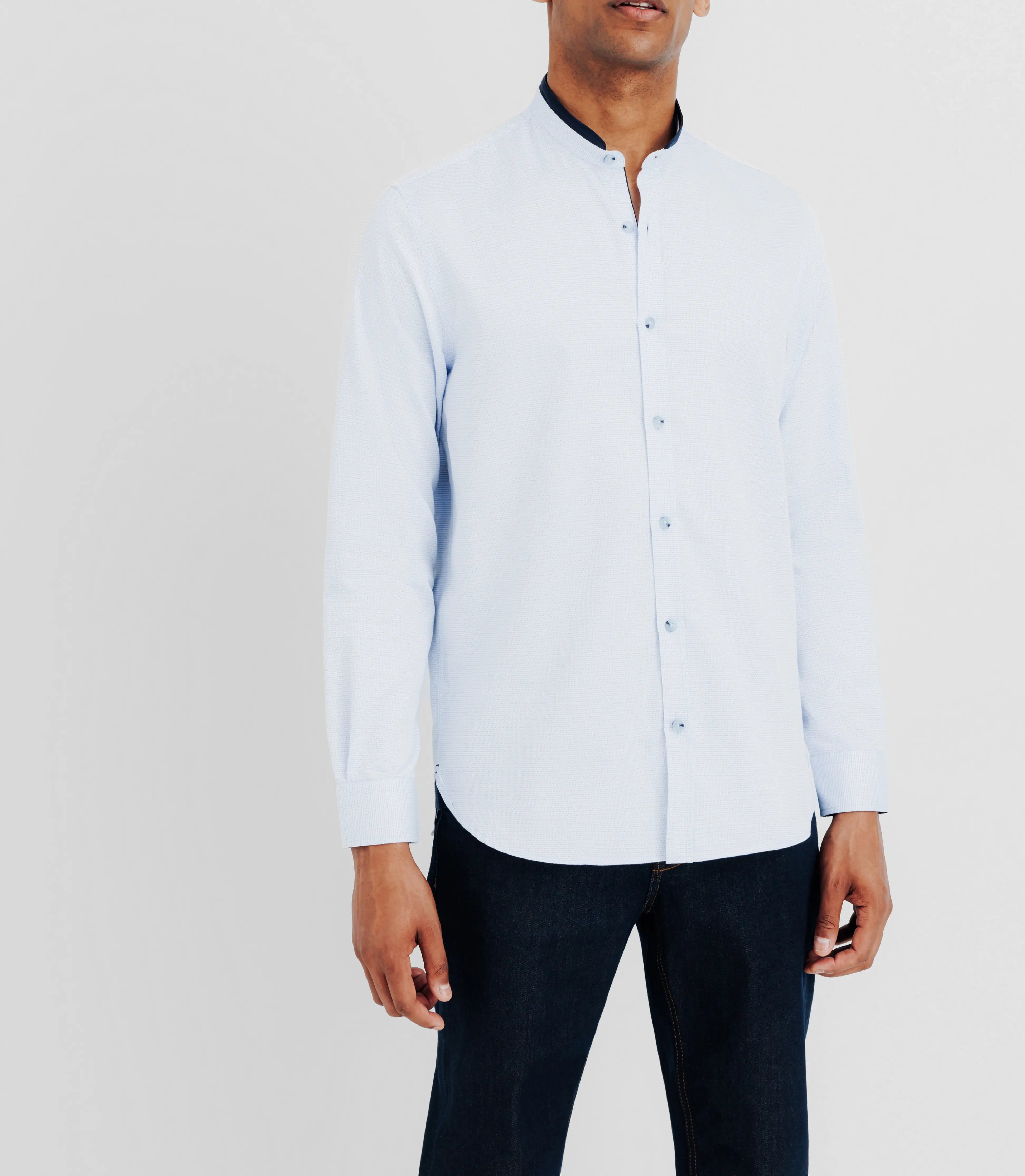 Chemise col mao ciel - IZAC