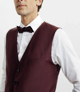 Gilet ville avec laine majoritaire prune