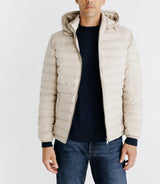Down jacket with Beige removable hood