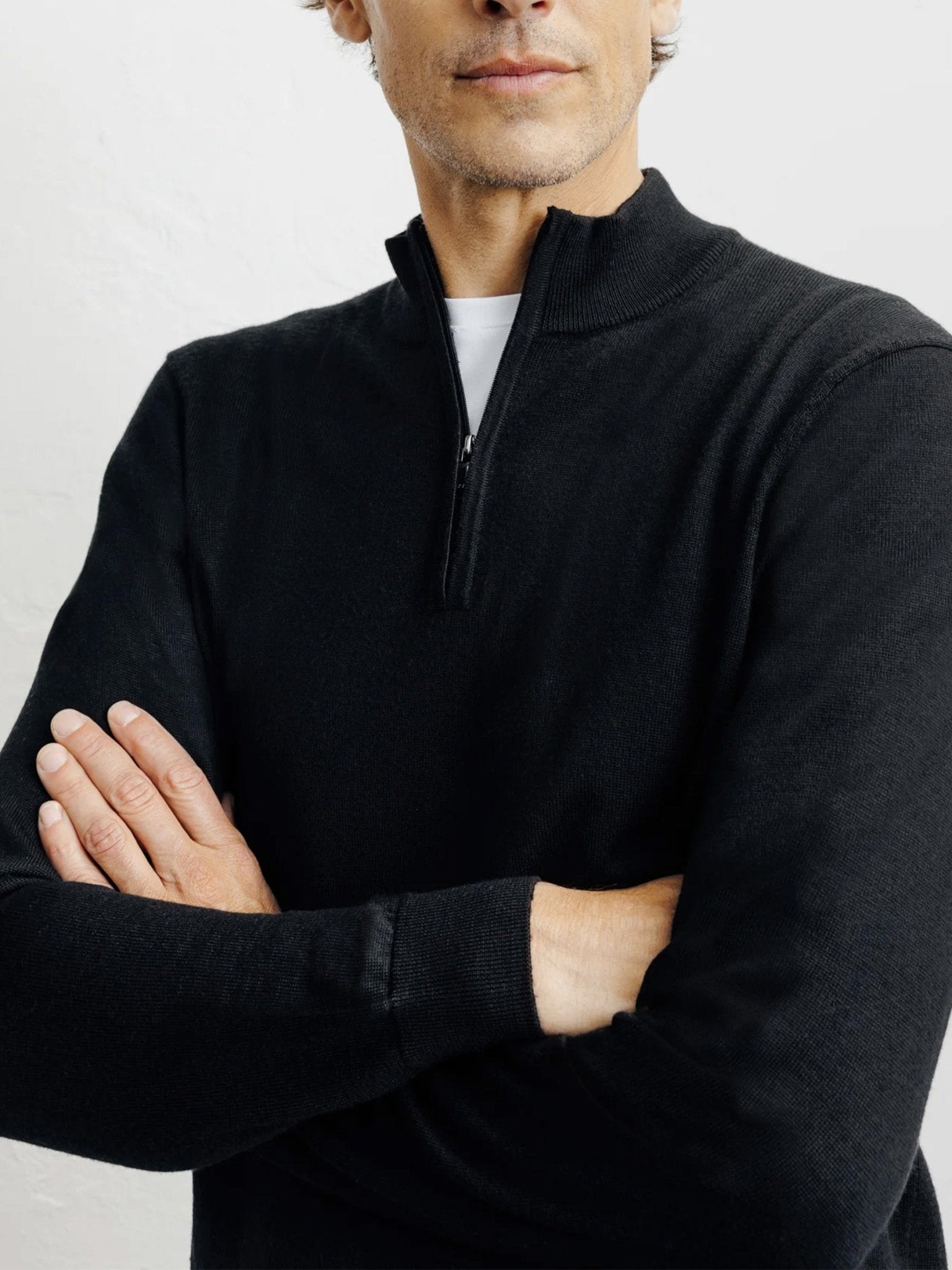 Pull demi zippé noir - IZAC