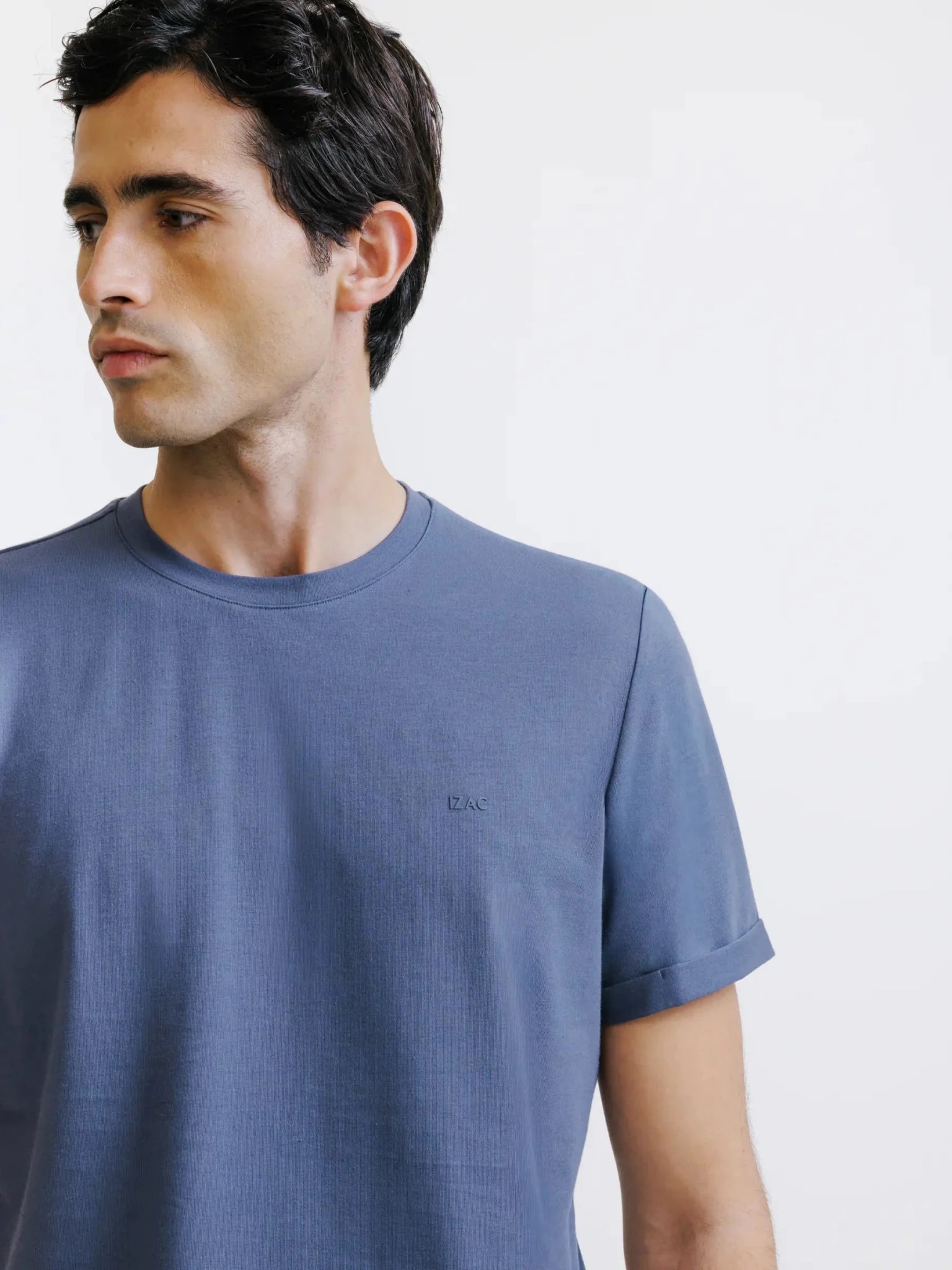 Blue-grey crewneck t-shirt