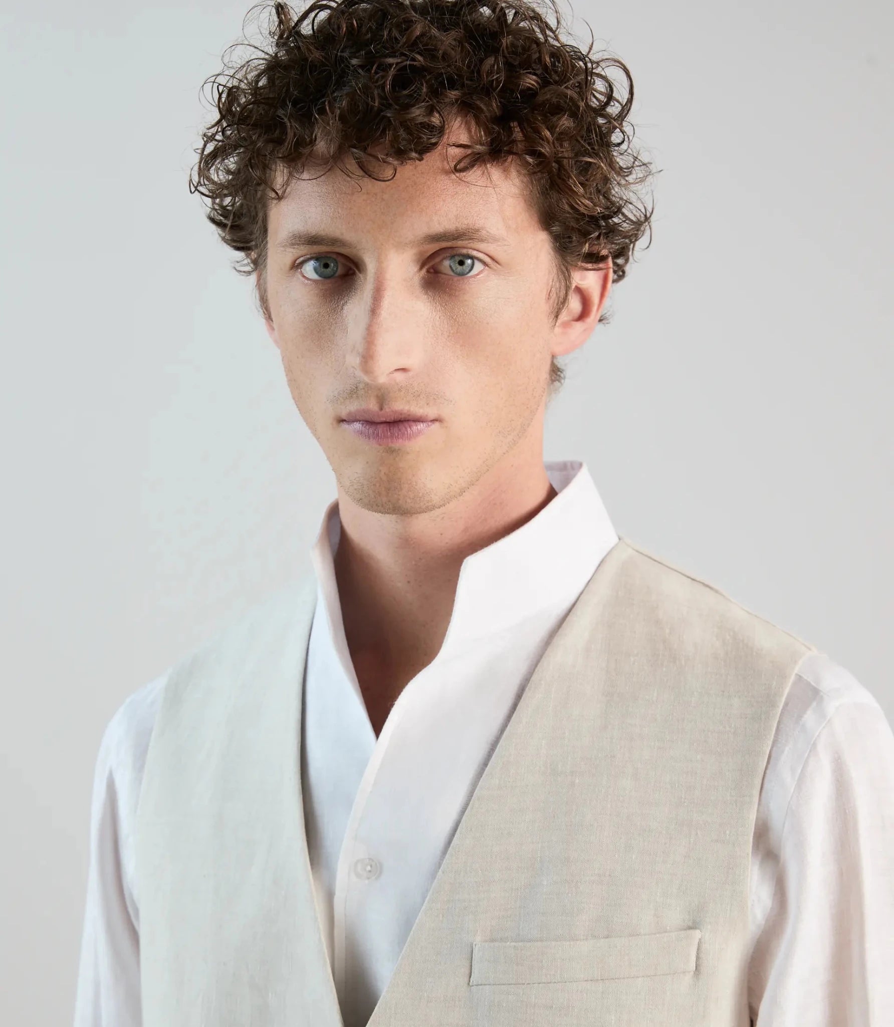 Gilet ville 100% lin beige - IZAC