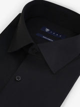 Black cotton satin adjusted shirt