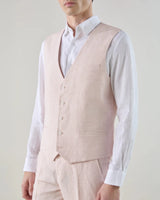 Gilet ville 100% lin rose - IZAC