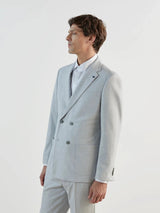 Light grey double-breasted suit
