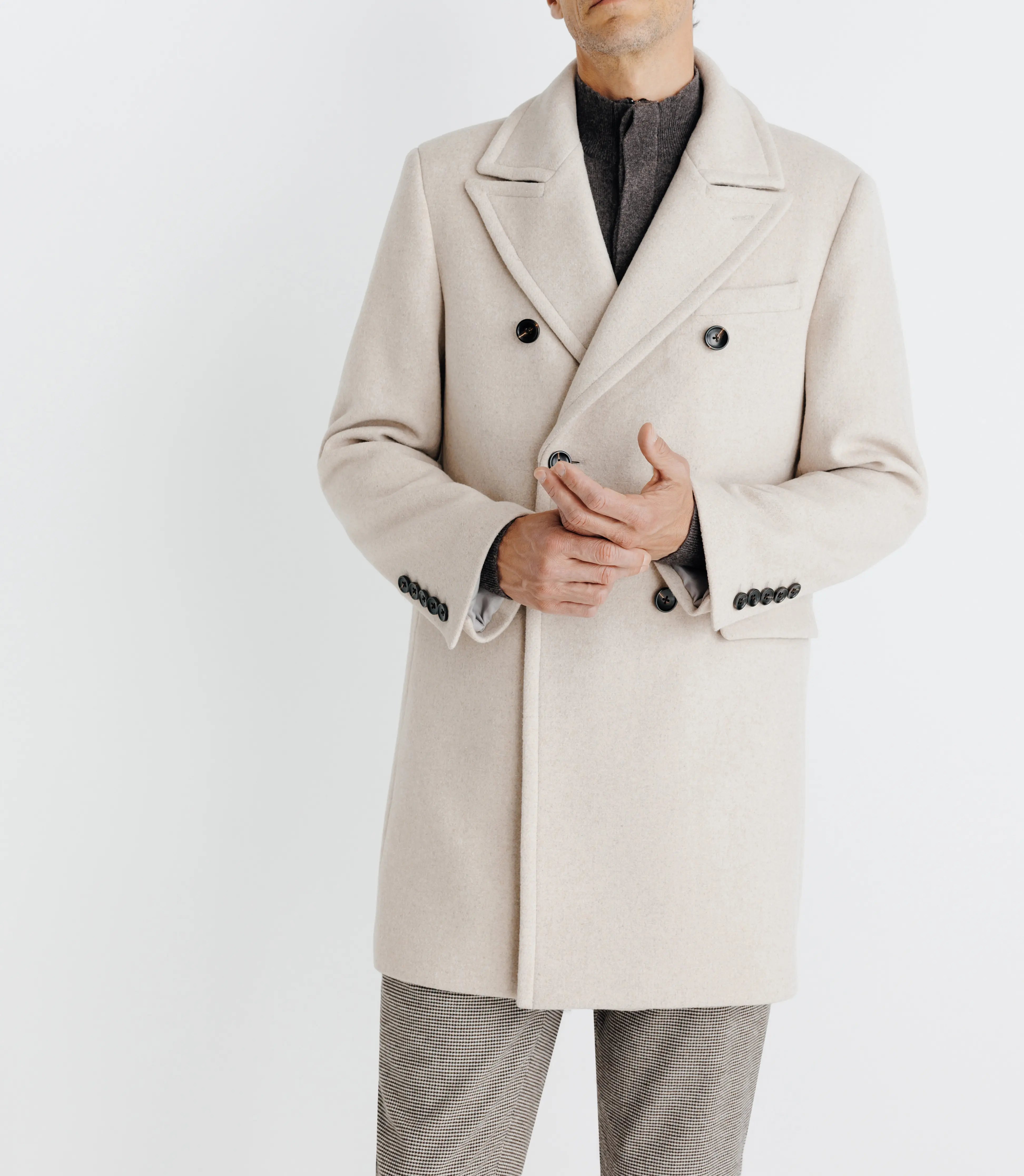 Manteau croisé beige - IZAC