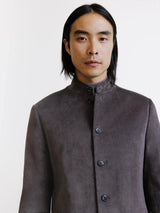 Veste col mao châtaigne