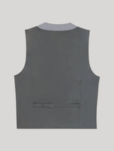 Gilet ville en laine majoritaire bleu gris clair