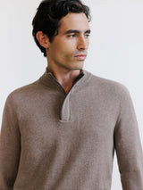 Pull col montant taupe