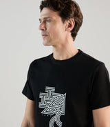 T-shirt à manches courtes avec print noir - IZAC