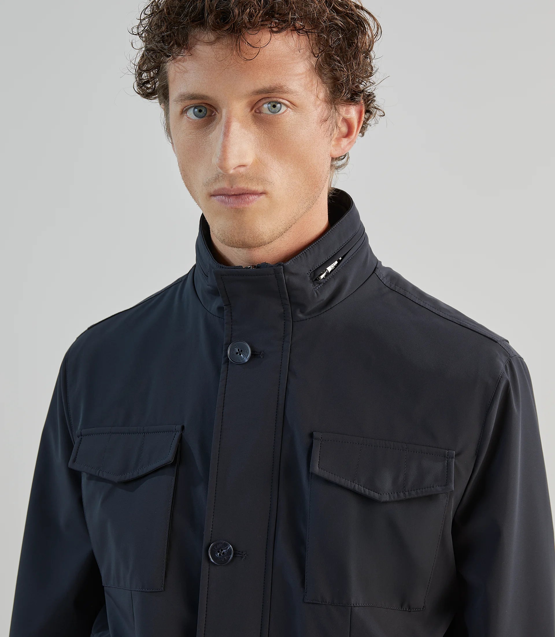 Parka courte col montant marine - IZAC