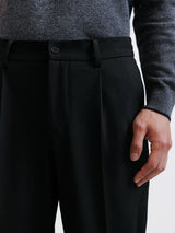 Pantalon ville en tissu sergé noir