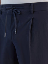 City trousers in navy technical fabric