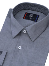 Chemise ville aspect chiné bleu