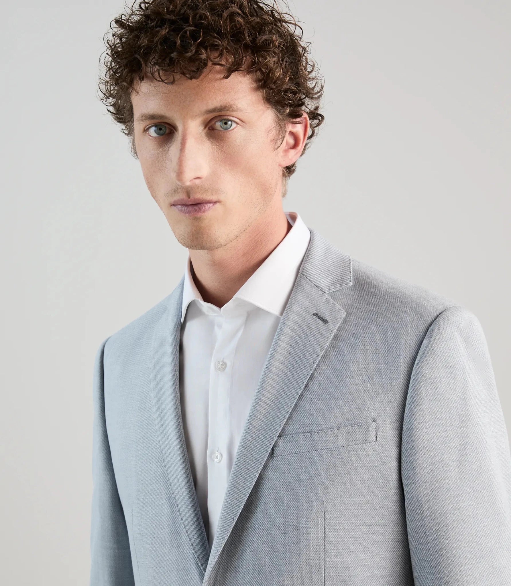 Two-button sky blue suit
