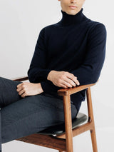 Navy turtleneck sweater