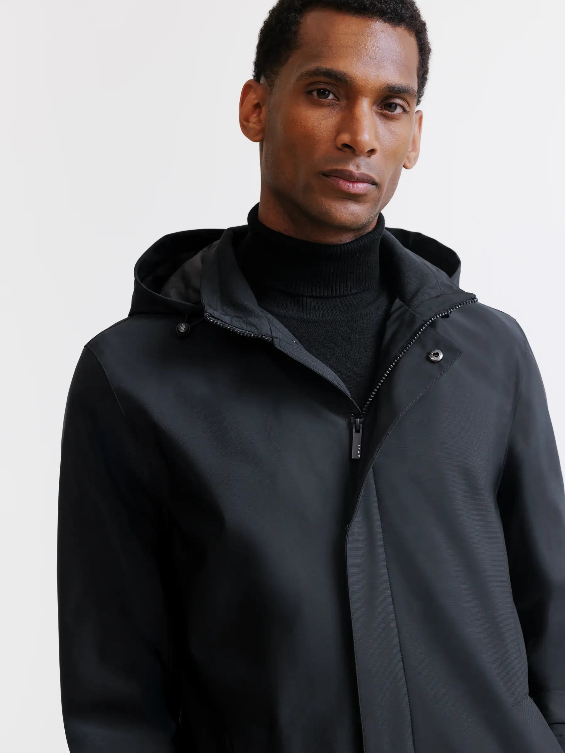 Lightweight black parka