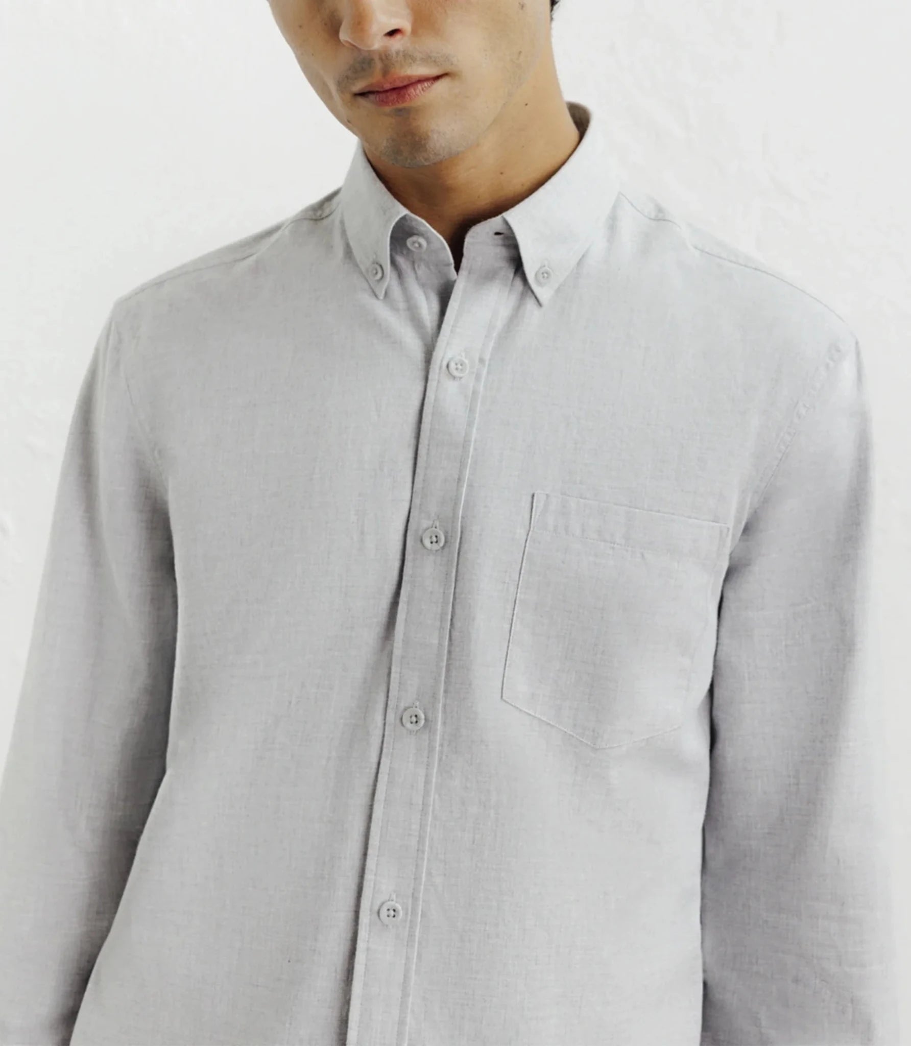 Chemise casual avec col boutonné grise