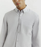 Casual shirt with button-down collar, grey
