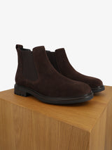 Bottines chelsea en suède marron