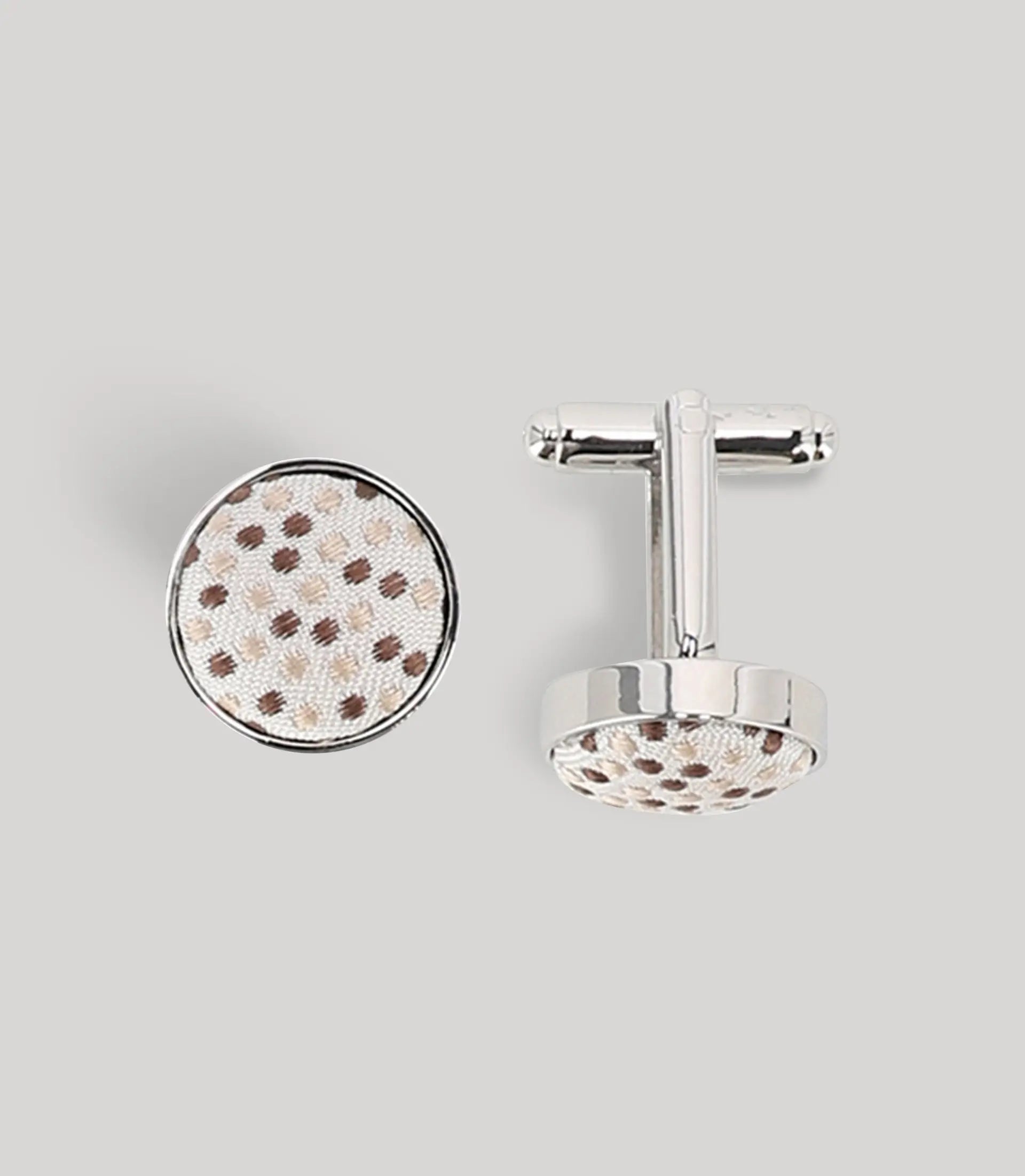 Boutons de manchette fantaisie gris clair - IZAC