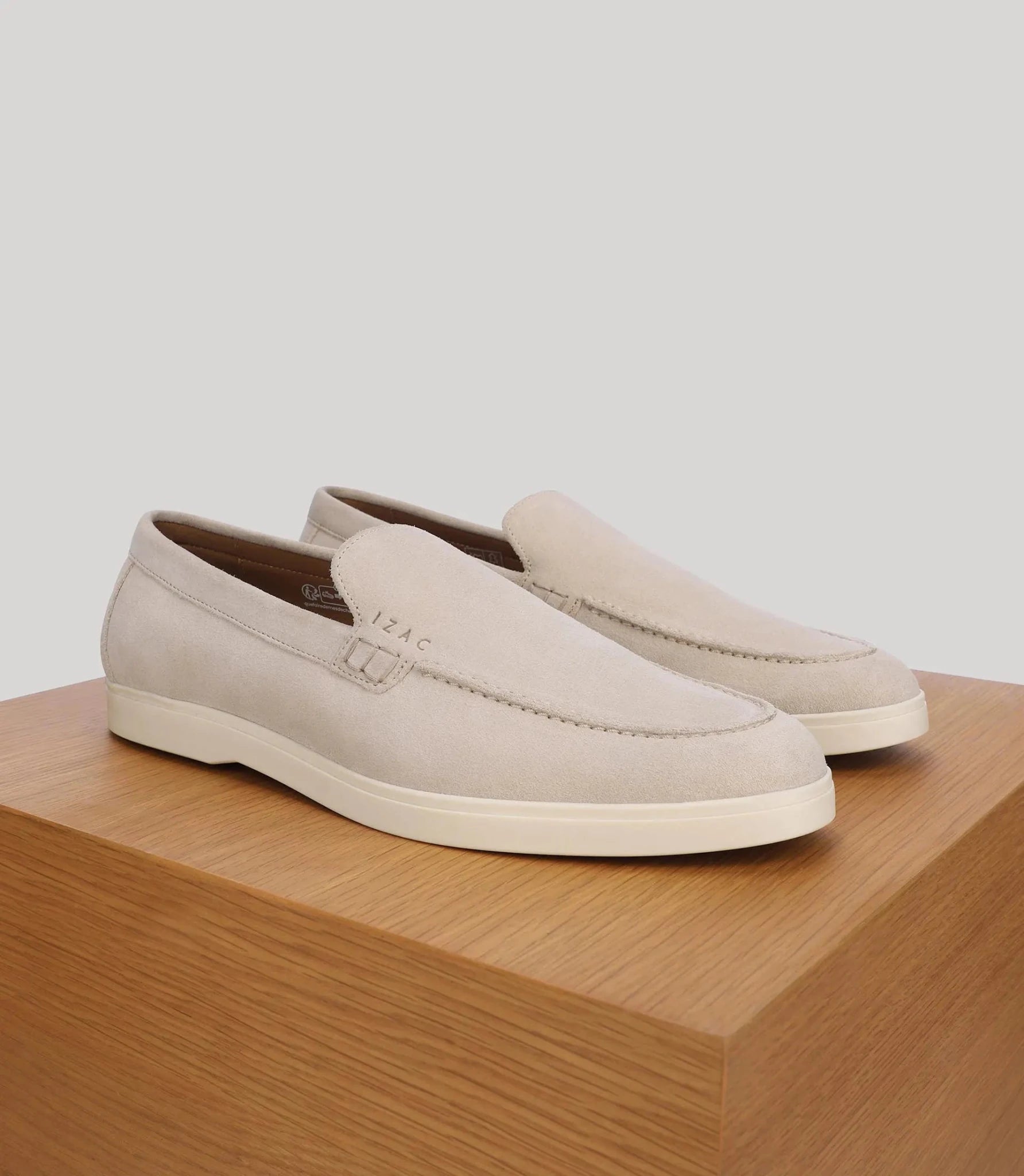 Mocassin casual en suède écru - IZAC