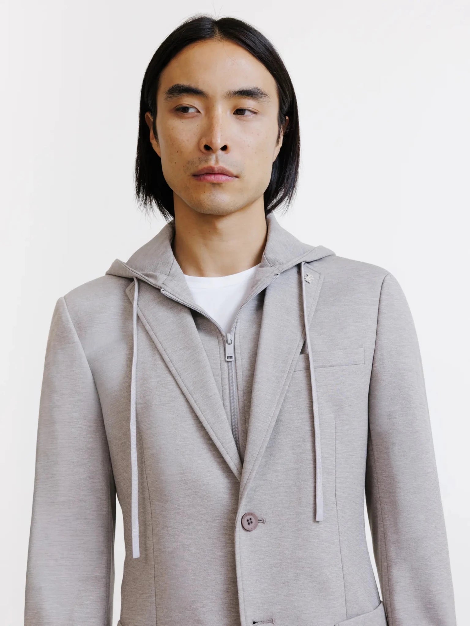 Veste en maille avec parementure taupe - IZAC