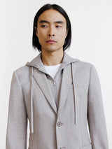 Knitted jacket with taupe facing