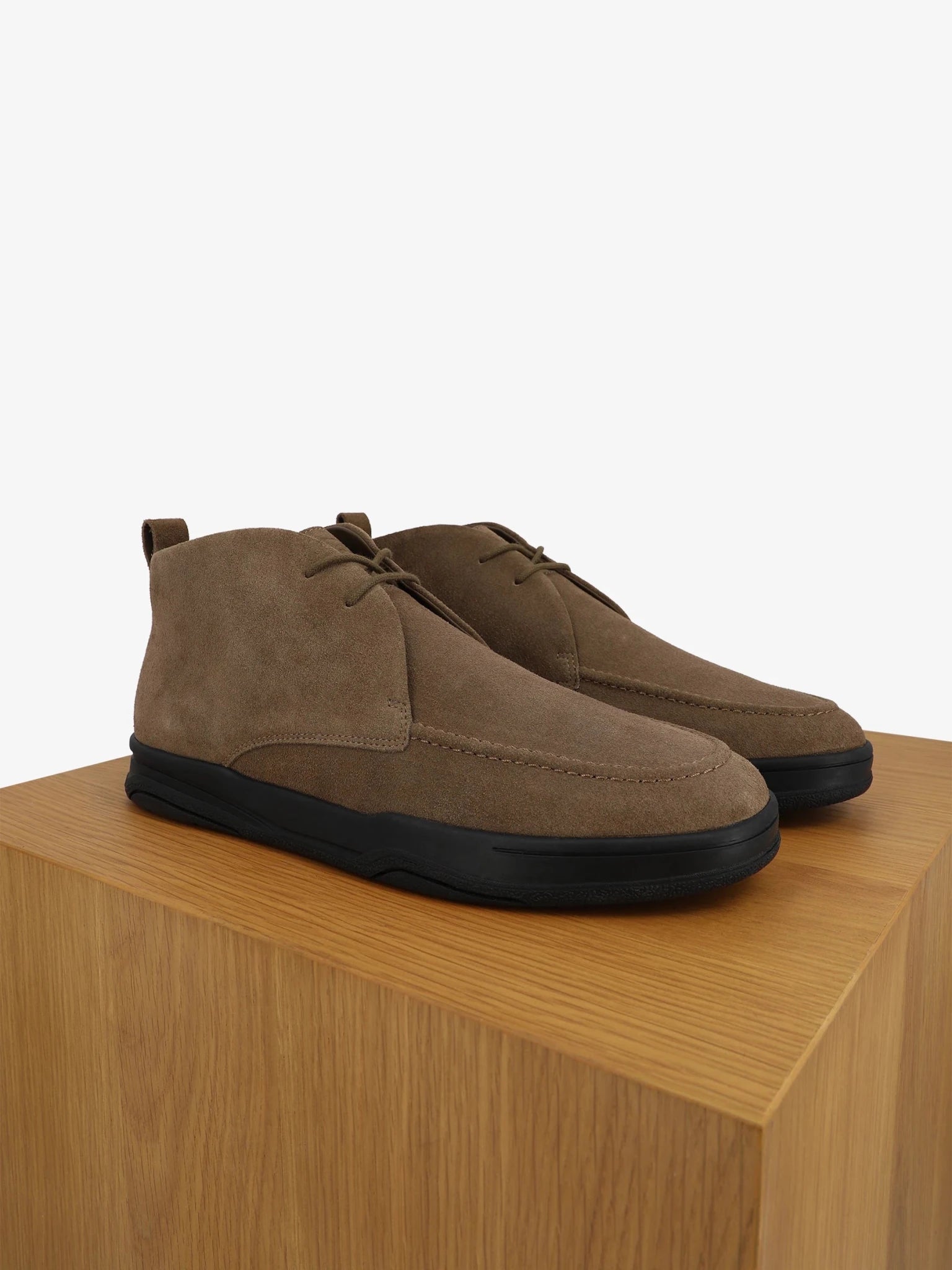 Casual taupe suede ankle boots