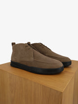 Casual taupe suede ankle boots