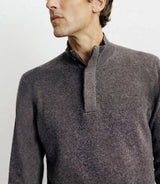 Pull col montant 100% cachemire marron