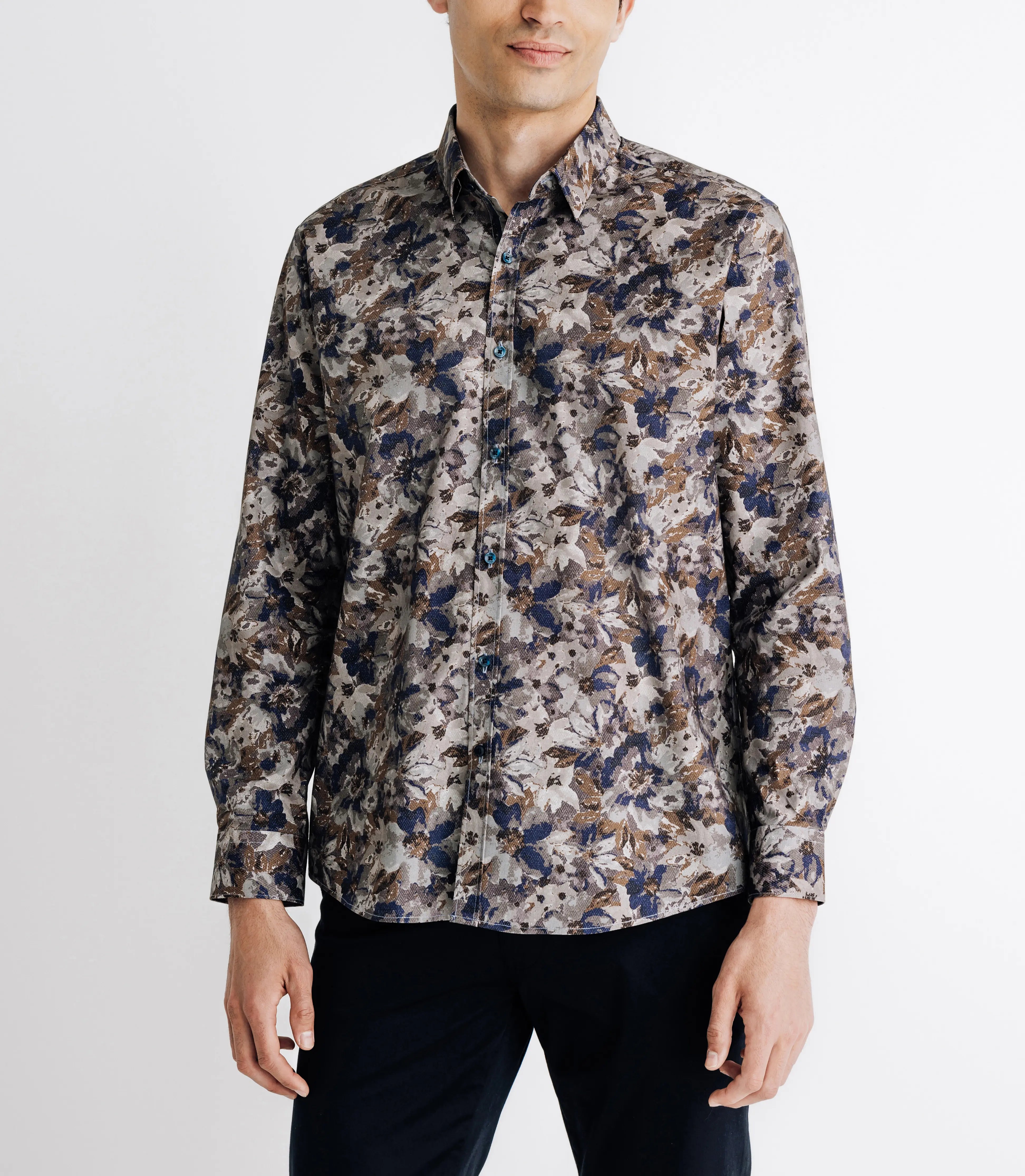 Chemise imprimée grise - IZAC