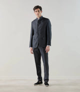 Veste col mao 100% lin noir