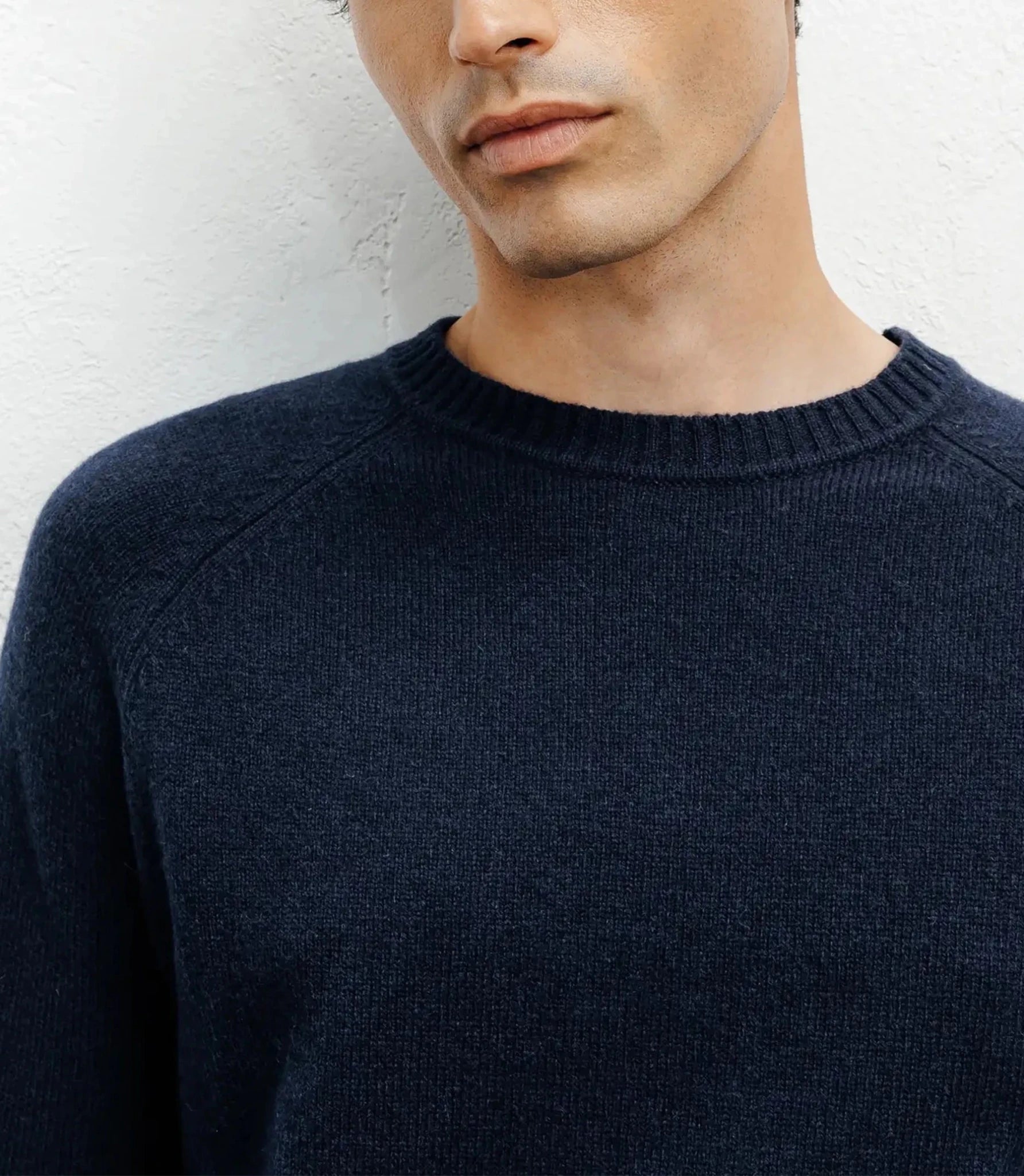 Pull en laine col rond marine - IZAC