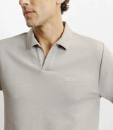 Polo col ouvert manches longues beige