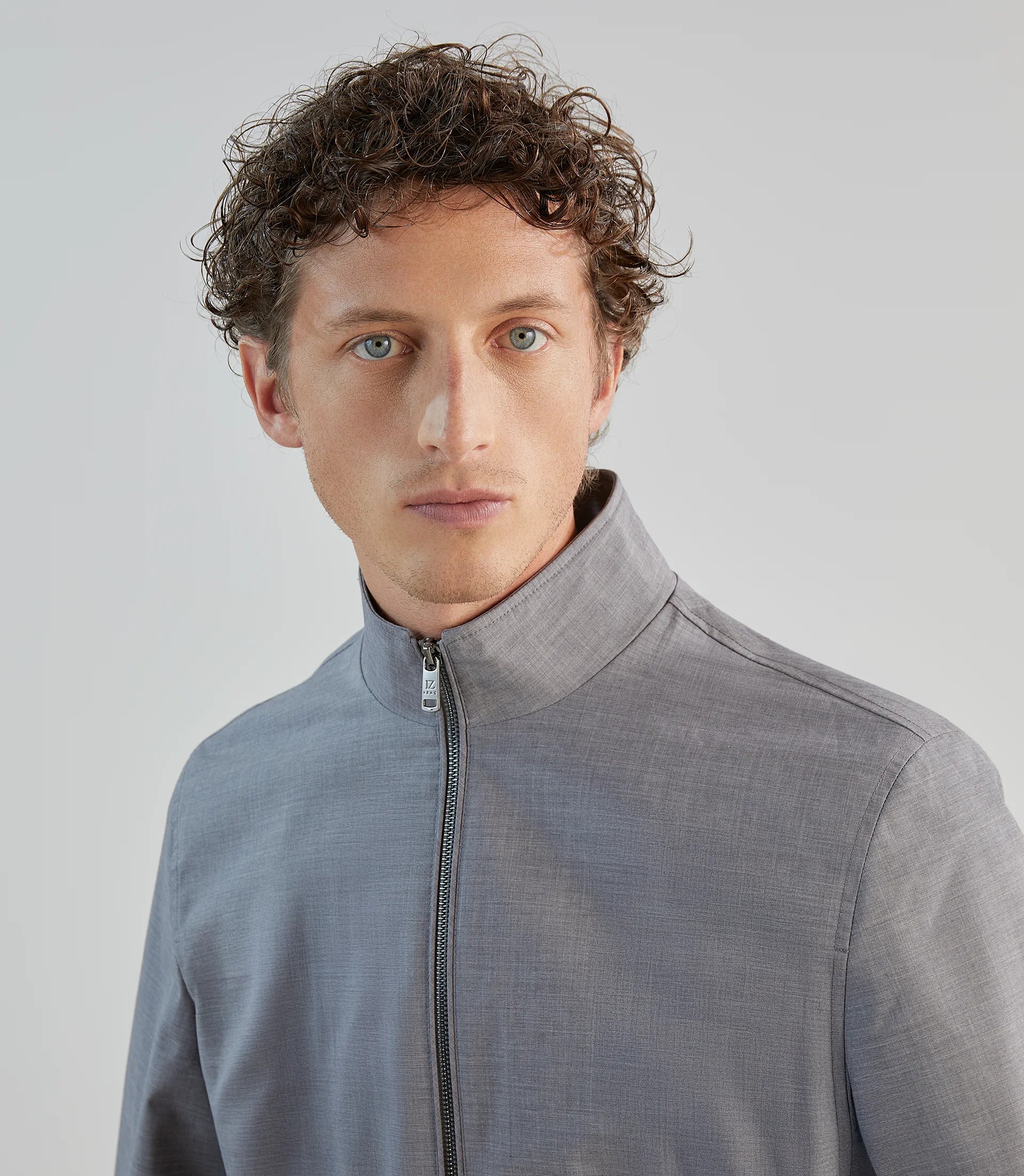 Blouson col montant gris chine - IZAC