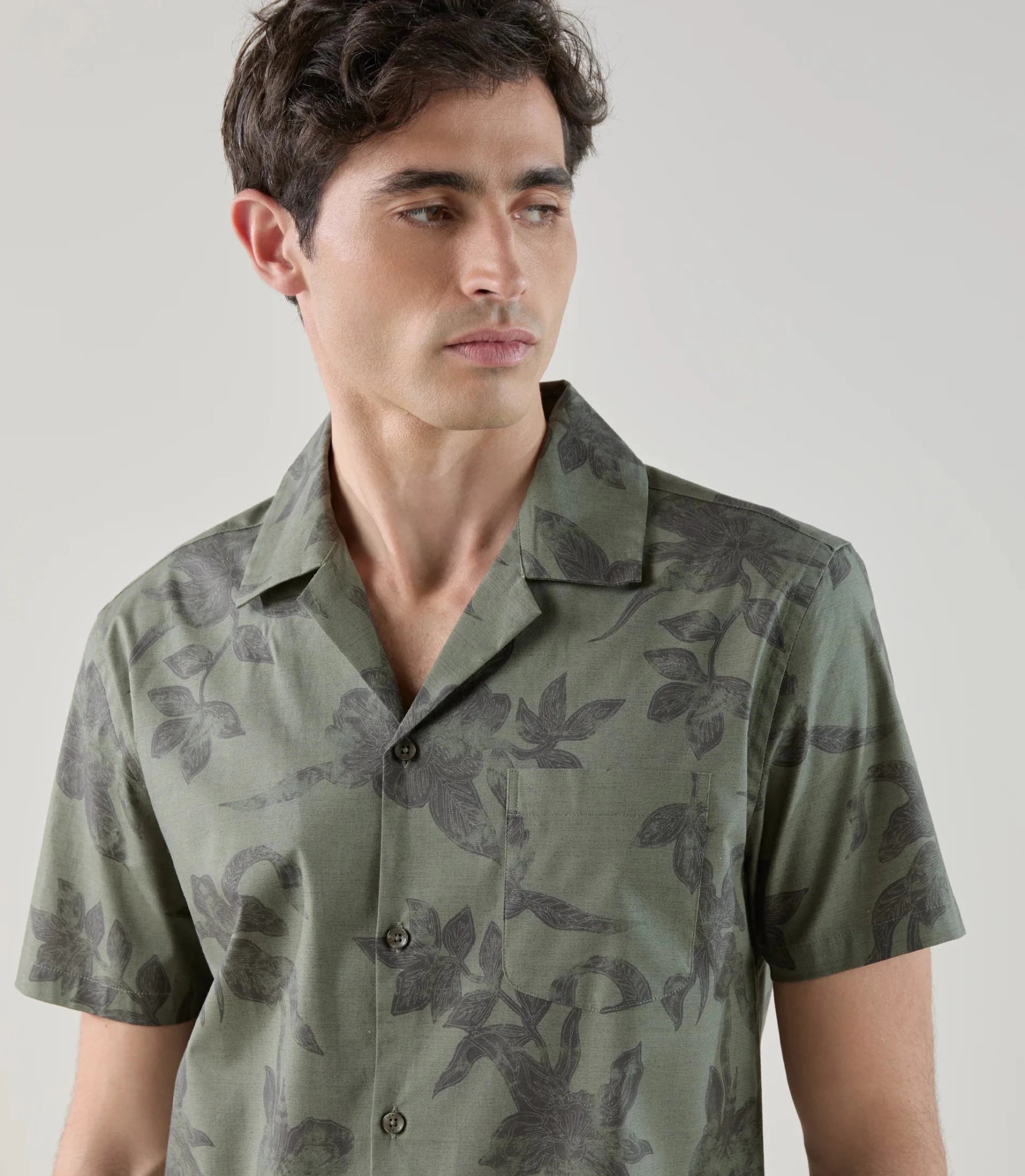 Chemise fantaisie kaki - IZAC