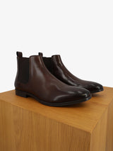 Bottine chelsea en cuir lisse marron - IZAC