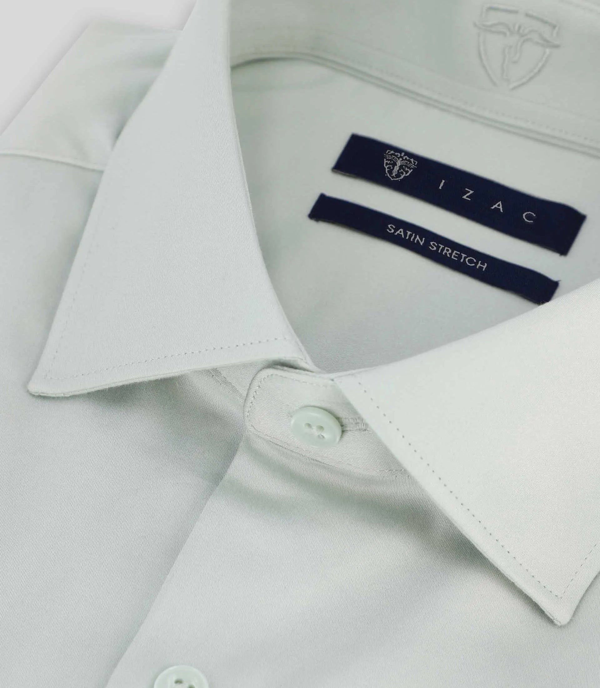 Chemise en satin de coton vert clair - IZAC