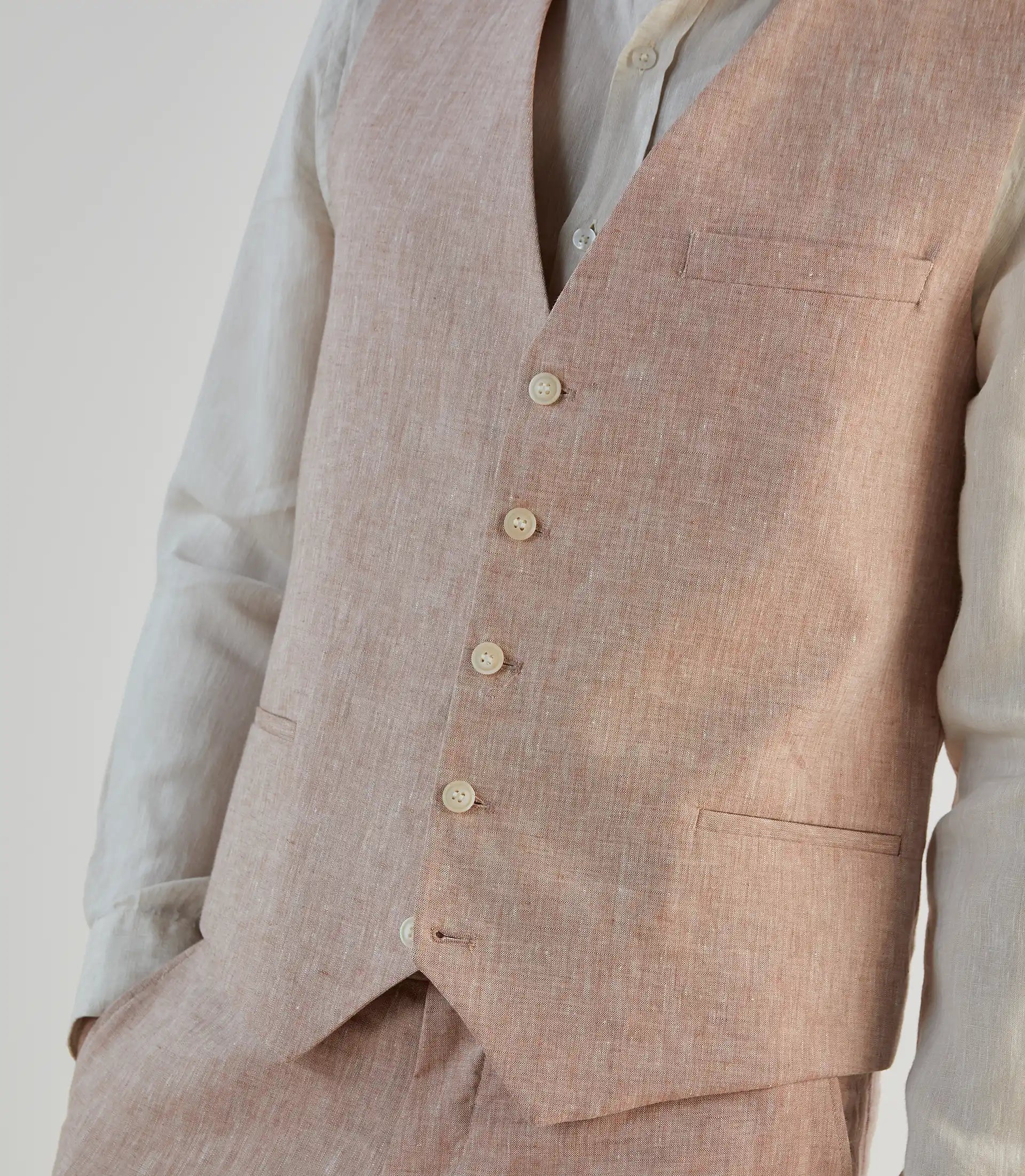 Gilet ville 100% lin orange - IZAC