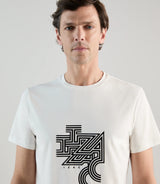 T-shirt à manches courtes avec print écru - IZAC