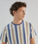 T-shirt à manches courtes rayé écru denim - IZAC