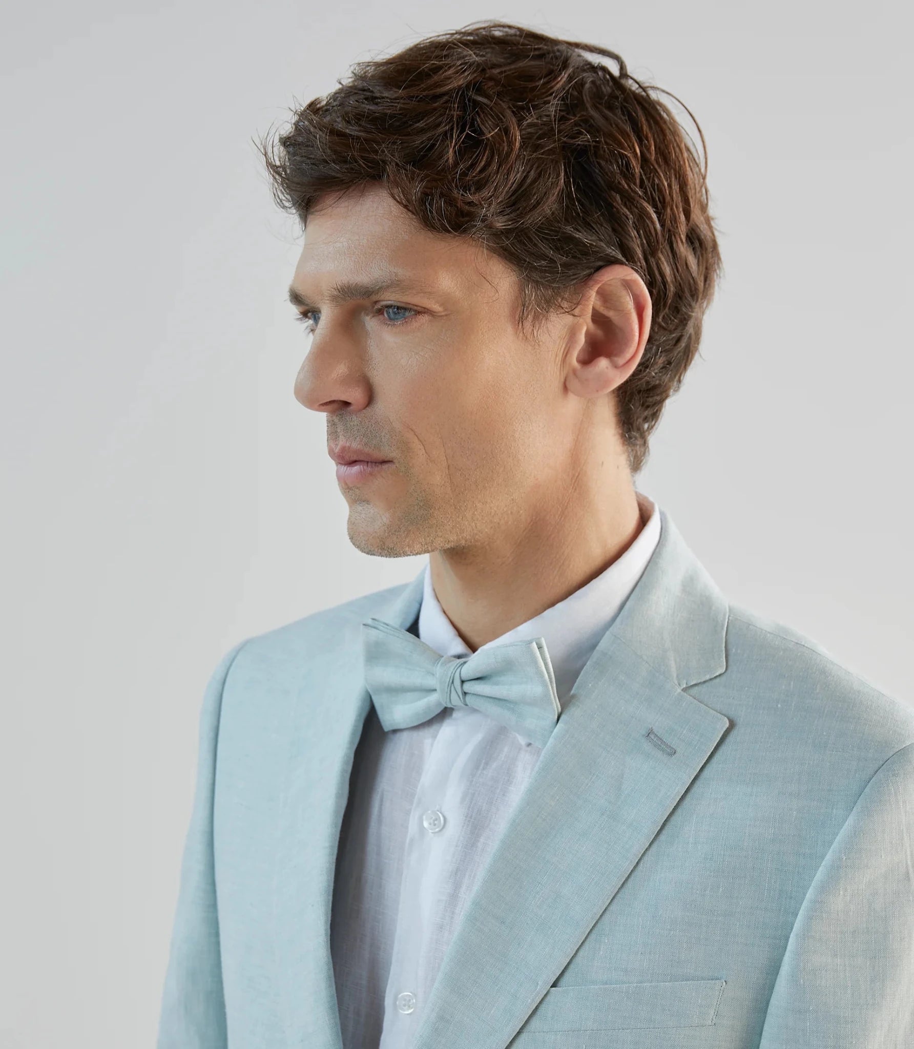 Veste ville 100% lin vert d'eau