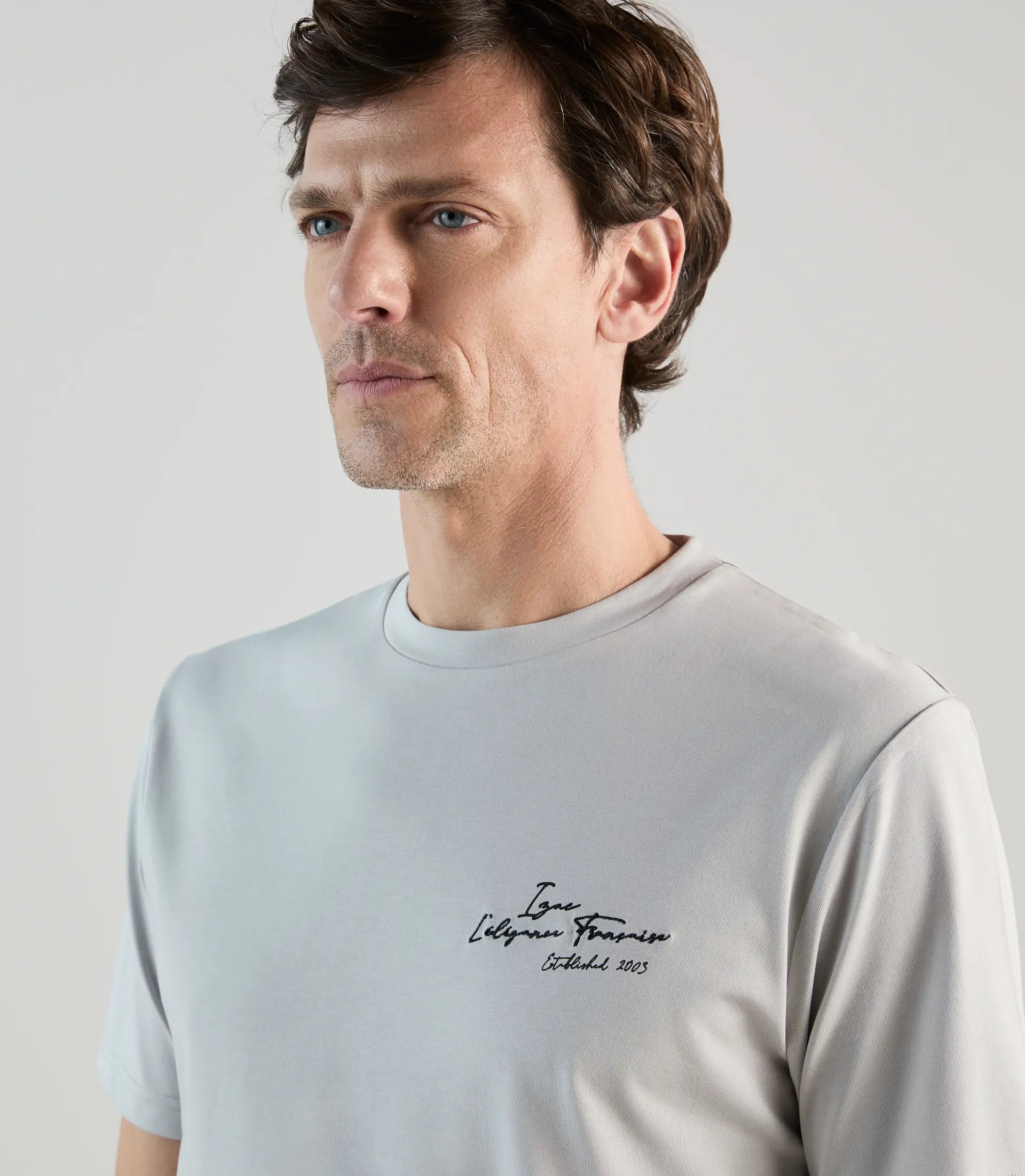 T-shirt à manches courtes gris clair - IZAC