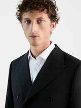 Black double-breasted suit